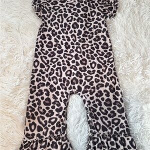 Chic Leopard Print Kids Romper